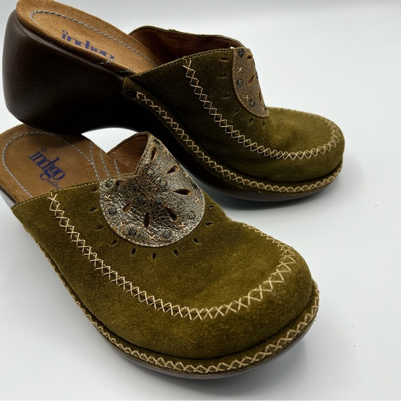 Indigo by Clark’s Women’s Suede Leather Boho Style Clogs Style & Confort Size 6M - Picture 2 of 11